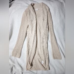 Elegant Cream Open-Front Cardigan
